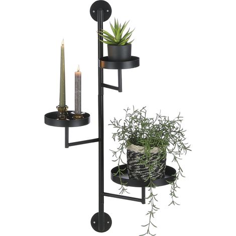 Mica Decorations Étagère murale Noir H80xl23xL30cm (1/5)