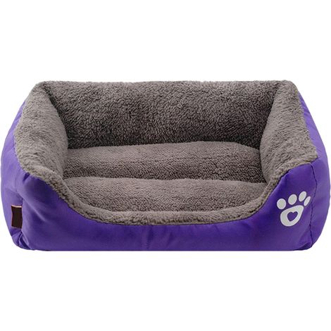 Panier Pour Chien - 45 X 33 X 12 Cm - Fond Antidérapant - Rembourrage Respirant - Lavable En Machine - Violet (1/5)