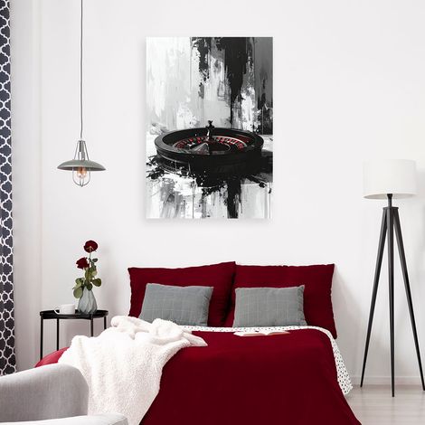 Wandbild Roulette Casino Glücksspiel Schwarz Weiß 40x60 (1/4)