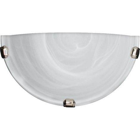 Plafonnier Candellux Duna 30 cm verre blanc chrome (1/2)
