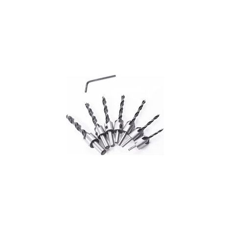 (3-10 Mm (3/4/5/6/7/8/10 Mm)8 Pcs Foret Bois Avec Fraise,Jeu De Forets Fraisés, Fente d'Alésoir Pour Foret Hélicoïdal à Bois Avec Trou Pour Le Travail Du Bois, Jeu De Forets (1/4)
