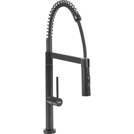Kitchen Faucet Black Stainless Steel Flexible Spring Hose Swing and Pull Out Mixer Faucet Aerator Modern ATCAMA (1/5)