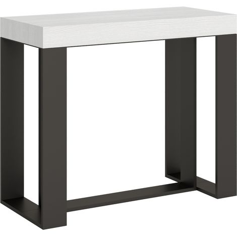 Consolle allungabile 90x40/300 cm Futura Bianco Frassino telaio Antracite (1/5)