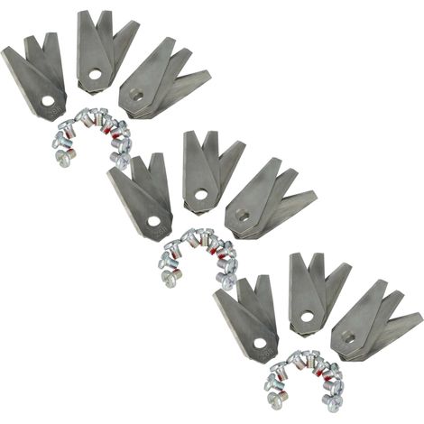 vhbw 27x Ersatz-Messer Ersatz für Bosch F 016 800 321 für Rasenmäher - Ersatzklinge Silber, Stahl