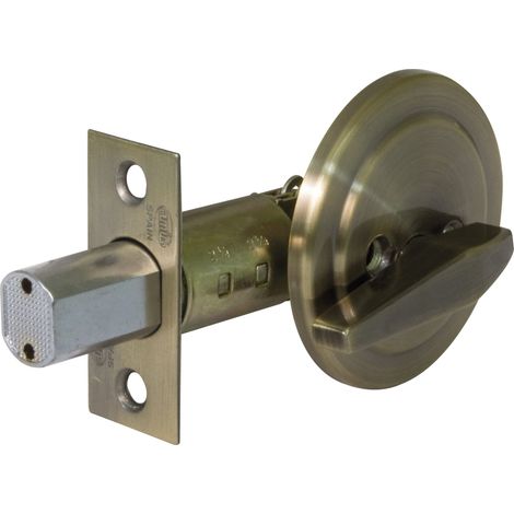Verrou de rosette avec condamnation intérieure Mod. 1750 ø 65 mm Épaisseur maximale de la porte : 45 mm Goupille de sécurité Anti-scie Acier Effet cuir (1/4)