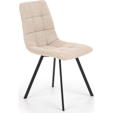 Chaise de salle à manger beige avec pieds en acier noir Ottawa (1/3)