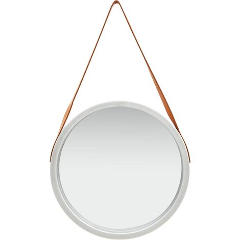 Maison Exclusive - Specchio da Parete con Cinghia 50 cm Argento (1/5)