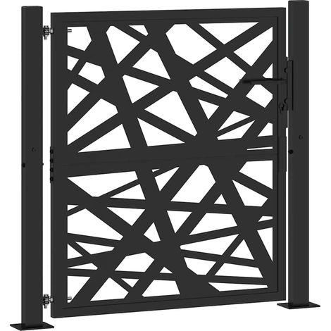 Portail de jardin,Portail de clôture,Portillon de jardin noir 105x106 cm acier conception de lumière CFW73165 (1/5)