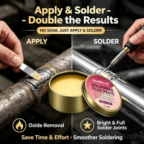 KineShineX solder paste/flux, a non-cleaning, non-corrosive rosin flux for electric soldering. (1/4)