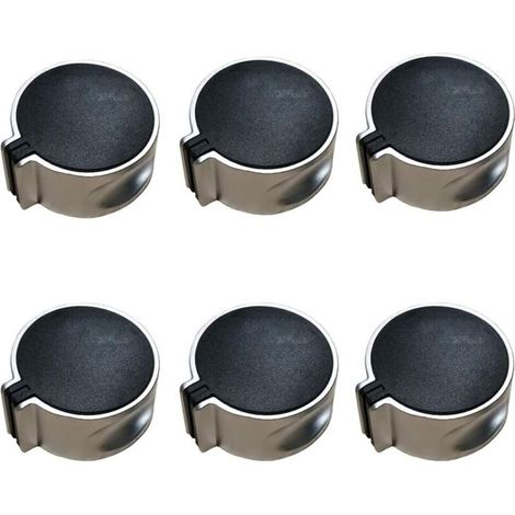 6 Pièces Boutons Four Cuisinière, Cuisinière à Gaz Boutons, Bouton Cuisinière à Gaz, Bouton Gaz, Alliage Universel Mode Interrupteur à 45° Noir Bouton Gaz pour Cuisine à Domicile, 8 mm (1/5)