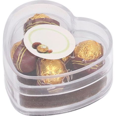 Boîte de chocolats en forme de cœur, échelle 1:12, pour maisons de poupées, décoration miniature détaillée. (1/5)