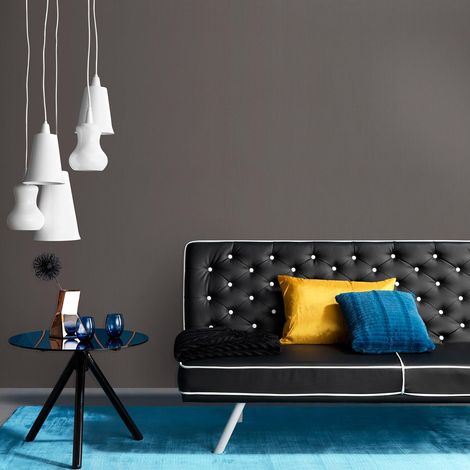 Papier peint gris anthracite uni bureau | Tapisserie vinyle grise unie chambre adulte & salon | Papier peint intissé couloir (1/3)