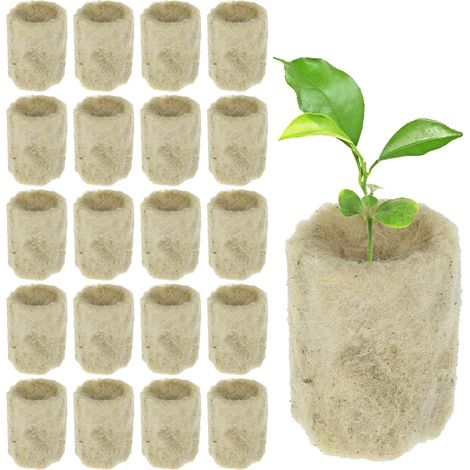 JSSEVN-Packung mit 100 zylindrischen Steinwoll-Pflanzgefäßen: Hydroponische Anzuchtwürfel, Steinwoll-Pflanzgefäße