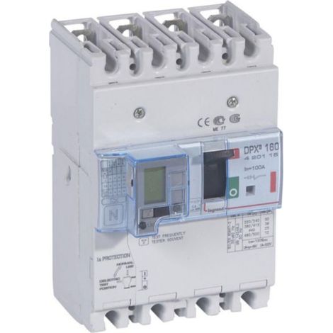 Disjoncteur magnétothermique différentiel DPX³160 pouvoir de coupure 36kA 400V - 4P - 100A - LEGRAND