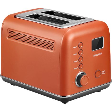 Tostapane automatico in metallo BUYDEEM per 2 fette, modello DT730E, colore rosso Koi, UE (1/4)