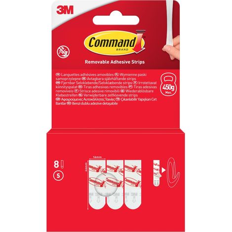 COMMAND Lot de 8 languettes standard petit modèle