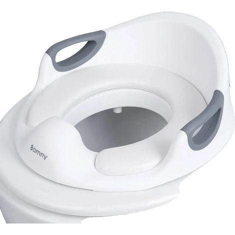 Adaptador para inodoro, diseño ergonómico, ajuste seguro, blanco. (1/2)
