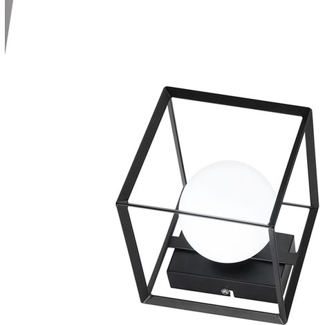 Lampada da tavolo in metallo colore nero diffusore sferico attacco G9 (1/2)