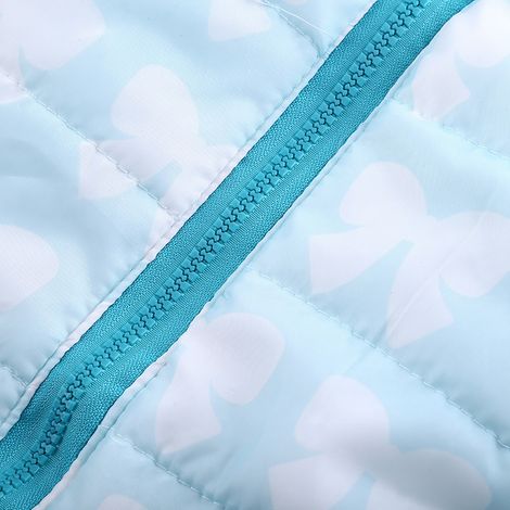 Veste pour chien Yorkshire douce avec nœud papillon, vêtement d'hiver chaud et confortable (bleu clair, taille S) (1/2)