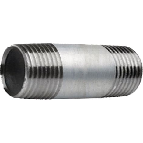 Conector de tubería, niple de tubería galvanizado, 1 pulgada, 100 mm
