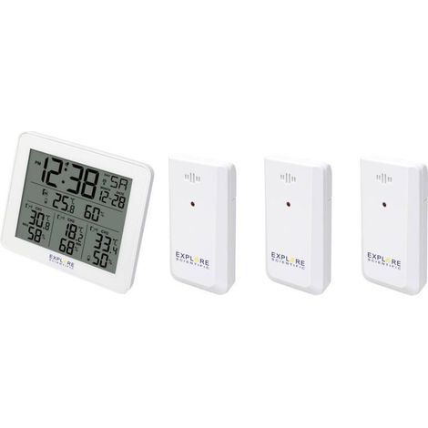 Station météo radiopilotée WSH4003 – 3 capteurs – Alimentation par piles LR03 – Affichage numérique – Température et humidité int./ext. – Oregon Scientific (1/5)