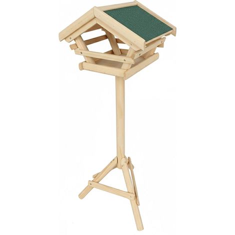 Mangeoire à oiseaux indépendante jardin hauteur 103 x 37 x 28 cm pour observation facile en bois naturel