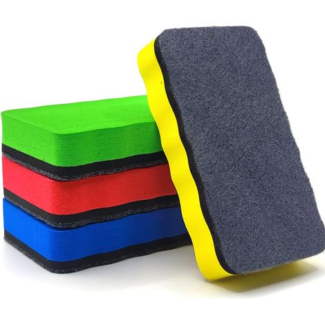 Effaceur Tableau Blanc, Brosse Tableau Blanc Magnetique avec épais, Effaceur Ardoise EVA Coloré Gommes Effaçables à Sec pour Maison Bureau L'école (1/5)