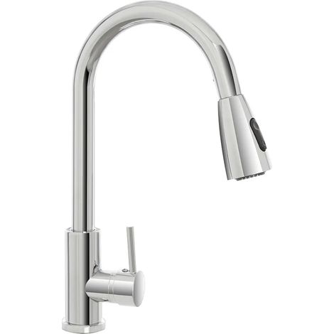 Miscelatore cucina cromato in acciaio inox con doccetta estraibile (1/3)