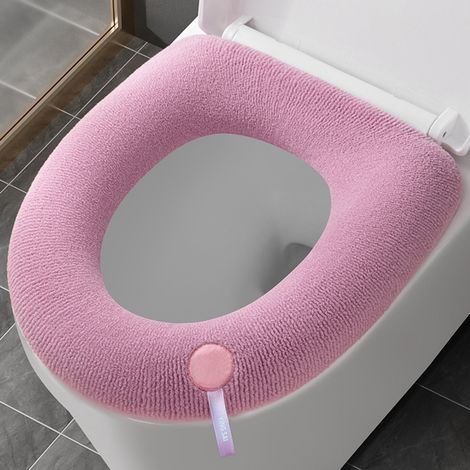 Coussin Pour Abattant De Toilette - Fibre De Polyester - 30 X 30 X 1 Cm - Gris Vert Bleu Rose - 1 Pièce (1/5)