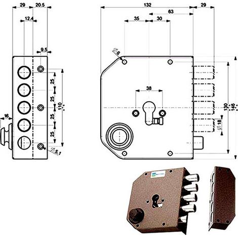 Serratura Sic.Semplice Dx 38610 Mottura