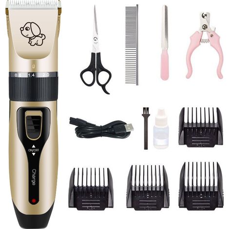 Outils de toilettage pour animaux, tondeuse à cheveux/coupe-griffes électrique, ensemble (ciseaux en plastique, ensemble de 4 pièces)-AquaForge (1/5)