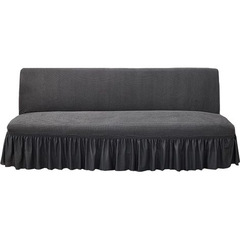 Housse élastique souple antidérapante avec ourlet de jupe, amovible, gris foncé, taille L