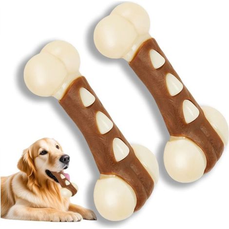 Set of 2 real beef-flavored chew toys, durable teething toys for large, medium and small breeds (1/5)