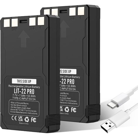 Lot de 2 Piles LIT-22 Pro de Rechange pour Batterie au Lithium LIT-22 Pro Compatible avec caméra Trail Flex Series (M, Dark, S-Dark, S, G36, Flex-Plus) câble de Type C Inclus (1/5)