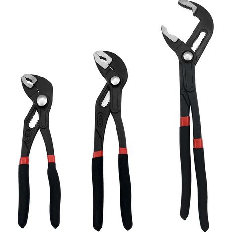 Lot de 3 pinces à joint rainuré, 17,8 cm, 25,4 cm, 30,5 cm, pince réglable pour pompe à eau, pince à rainure et languette à mâchoire en V (1/5)