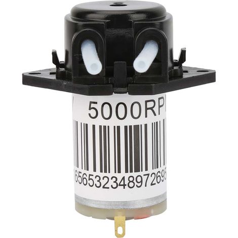 Pompe péristaltique miniature silencieuse, 6V, titration DC, auto-amorçante (noir plat) (1/5)
