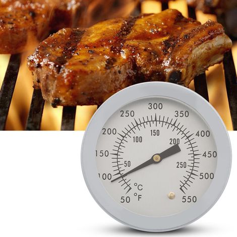 Thermomètre pour barbecue, fumoir et gril, 50 à 550 °F, à cadran analogique et double échelle (1/5)
