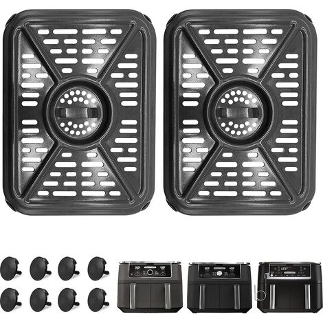 Poêle grill pour friteuse à air comprimé Ninja Foodi MAX AF400UK DZ400UK 9,5 L 6 en 1 DualZone 2 tiroirs, pièces de rechange pour friteuse à air, plateau de gril, passe au lave-vaisselle (1/5)