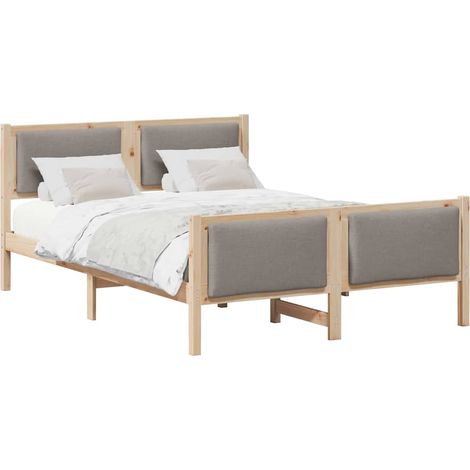 Maison Exclusive - Estructura de cama con cabecera Taupé 135 x 19