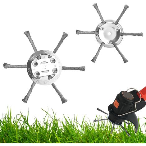 Lot de 2 têtes débroussailleuse en fil d'acier - Tête à essence 15,2 cm Outil rechange pour enlever la mousse jardin et rouille (6 têtes) (1/5)