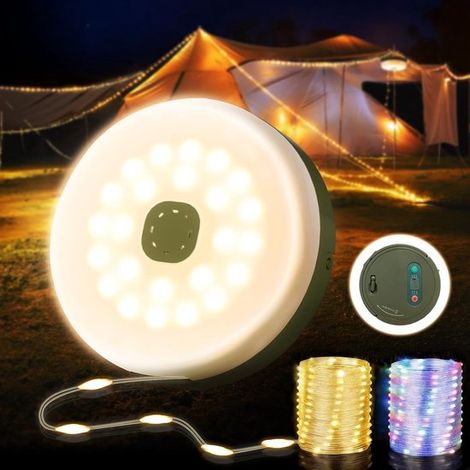 Lanterne de camping LED rechargeable - Suspendue - Éclairage de tente - Pour camping, activités extérieures, terrasses, auvents et fêtes de jardin (1/5)