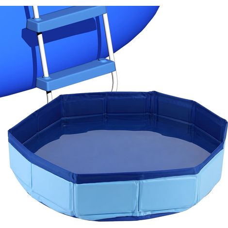 Bain Pieds Piscine, Bassin Lavage Pieds Gonflable pour Échelle d'Entrée Bassin Portable Nettoyage pour Piscines Hors-Sol Spas et Bains à Remous (Bleu) (1/5)