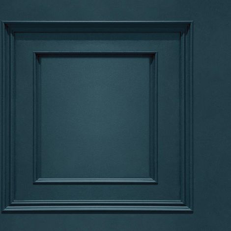 Oliana Wood Panel Effect Wallpaper Belgravia Decor Navy (1/2)