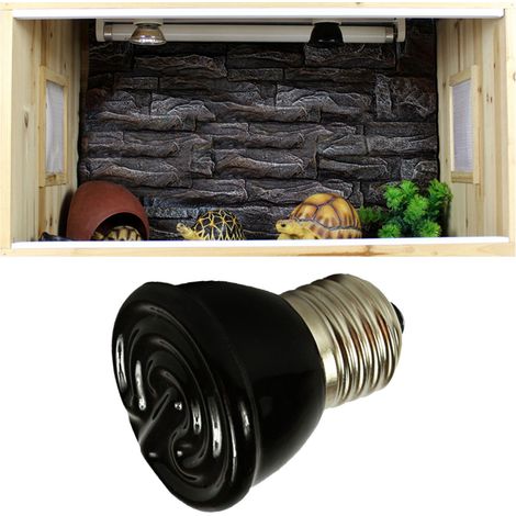 Lampe chauffante en céramique 100 W, non lumineuse, pour reptiles et animaux domestiques, 220 V, noire (1/5)