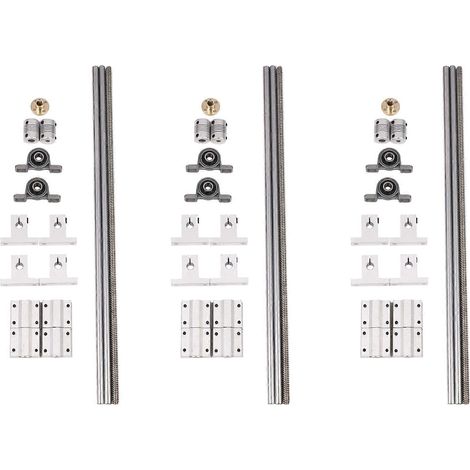 45-teiliges Set mit Lagergehäusen für optische Achsenführungen (400 mm) und Stützschrauben für Linearführungswellen (1/5)