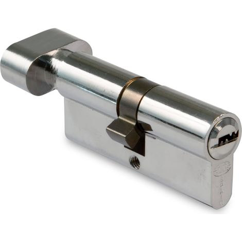 AMIG Cylindre 9800 BOUTON 60 (30-30) Laiton Chromé brillant (1/2)