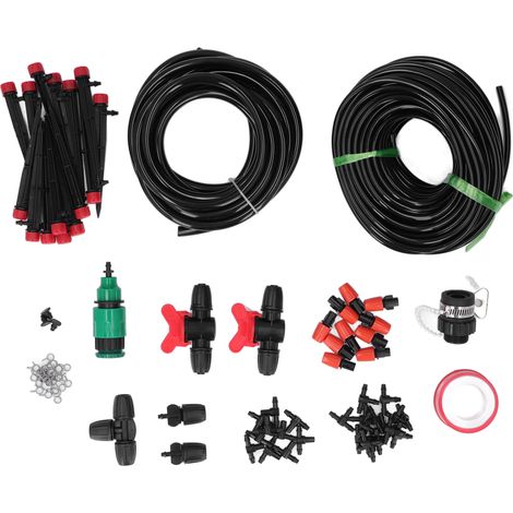 Kit d'irrigation goutte à goutte pour jardin avec système d'arrosage par brumisation et tuyau de distribution 8/12 4/7 pour pelouse (1/5)