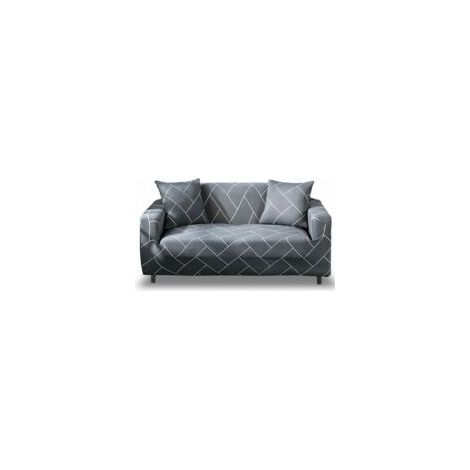 Housse de canapé extensible 2 places – Tissu polyester spandex – Antidérapante – Protection contre taches et poils d'animaux