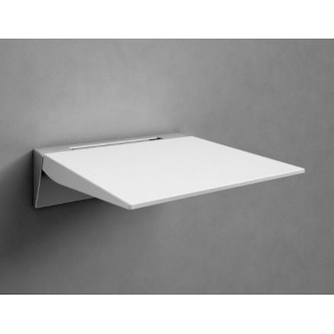 KOH-I-NOOR Sedile doccia ribaltabile 32x32 alluminio lucido bianco codice prod: 5468KV (1/2)