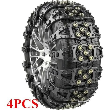 4 PCS Chaîne neige, Chaînes universelles à neige Auto Traction Aid, pointes d\'acier pour pneus hivernale (1/5)